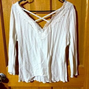 White cross back crop top